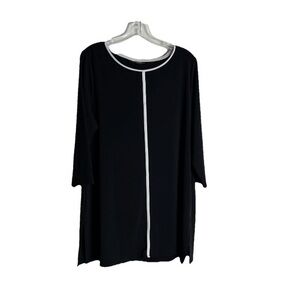 Alfani Black 3/4 Sleeve Blouse with White Accent size XL Gently used.
